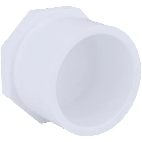Charlotte All-Purpose Pipe Schedule 40 1-1/2 Inch Spigot PVC Spigot Hex Plug, PVC 02118 1600HA Charlotte Pipe