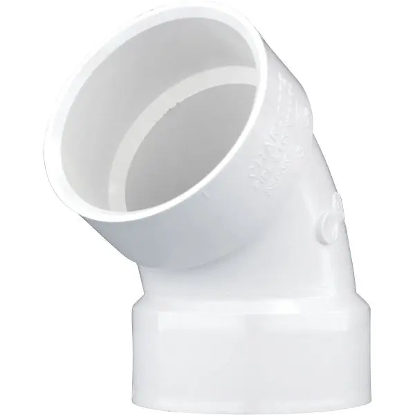 Charlotte Authentic Pipe 3 Inch Schedule 40 60 Degrees DWV PVC Threaded Elbow (1/6 Bend), PVC 00319 1000HA Charlotte Pipe