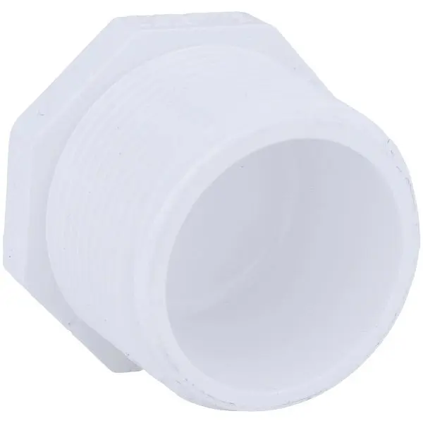 Charlotte Bright Pipe Threaded Schedule 40 DWV 1-1/4 Inch MIP PVC Plug, PVC 02113 1200HA Charlotte Pipe