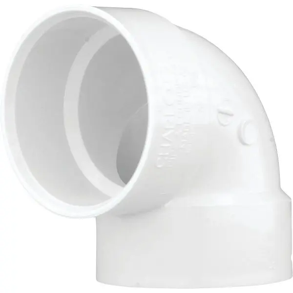 Charlotte Convertible Pipe 3 Inch Schedule 40 90 Degrees DWV PVC Vent Elbow (1/4 Bend), PVC 00331 1000HA Charlotte Pipe