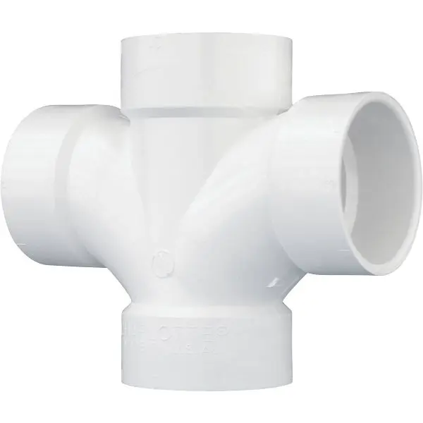 Charlotte CSA-Approved Pipe 3 Inch Double Sanitary DWV PVC Tee, PVC 00428 1000HA Charlotte Pipe