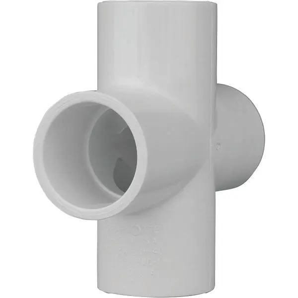 Charlotte Extended-Life Pipe Schedule 40 1 Inch PVC Pipe Cross, PVC 02410 0800HA Charlotte Pipe