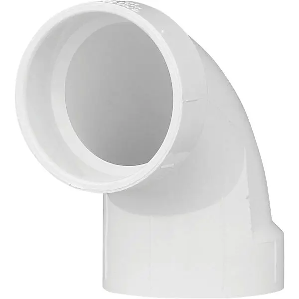 Charlotte Fast-Acting Pipe 2 Inch Schedule 40 90 Degrees Sanitary DWV PVC Elbow (1/4 Bend), PVC 00300 1000HA Charlotte Pipe