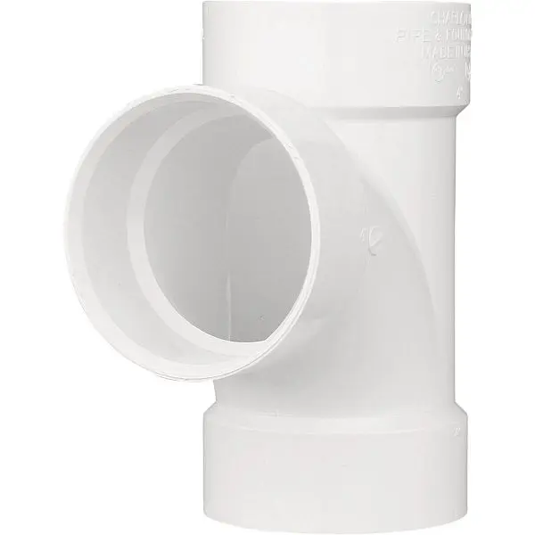 Charlotte Fluorescent Pipe 6 Inch Schedule 40 Sanitary PVC Branch Tee, PVC 00400 1600HA Charlotte Pipe