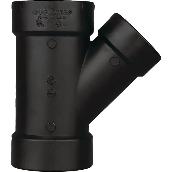 Charlotte High-Quality Pipe 4 x 4 x 2 Inch Hub x Hub x Hub Reducing ABS Wye, ABS 00601 1800HA Charlotte Pipe