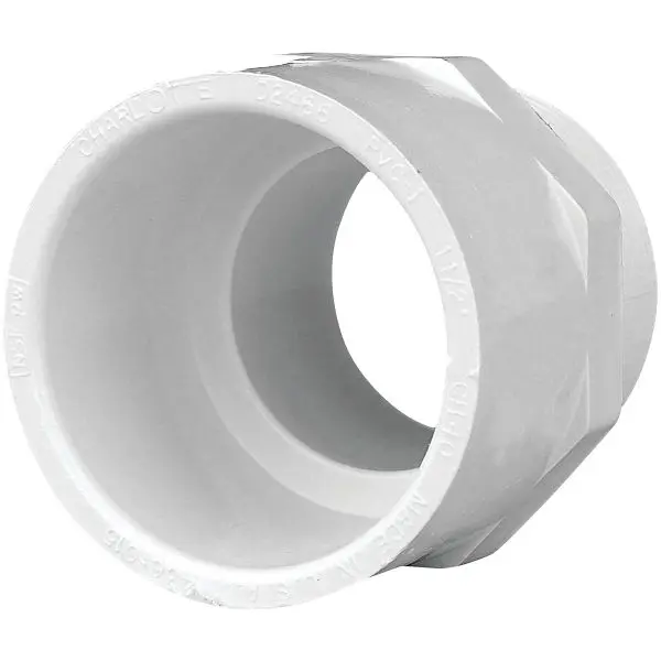 Charlotte Pipe 1-1/2 Inch x 1-1/2 Inch Schedule 40 Male PVC Modifyer, PVC 02109 1400HA