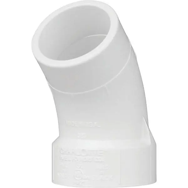 Charlotte Pipe 1-1/2 Inch Schedule 40 45 Degrees DWV PVC Street Elbow (1/8 Bend), PVC 00323 0800HA
