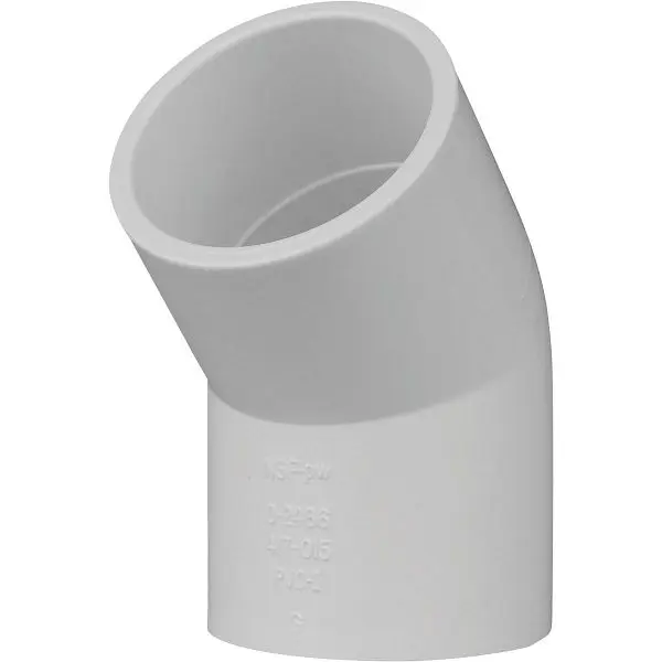 Charlotte Pipe 1-1/2 Inch Slip x Slip Schedule 40 45 Degrees PVC 45 Degree Elbow (1/8 Bend), PVC 02309 1400HA