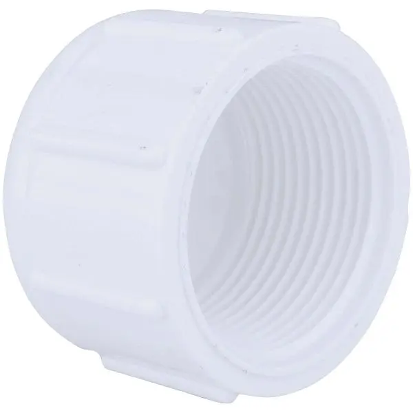 Charlotte Pipe 1-1/4 Inch FIP Schedule 40 Threaded PVC Cap, PVC 02117 1400HA
