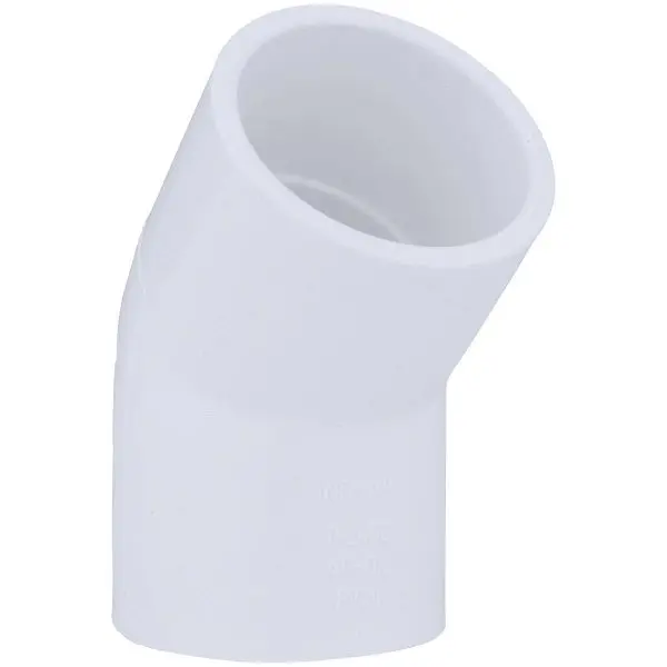 Charlotte Pipe 1-1/4 Inch Slip x Slip Schedule 40 45 Degrees PVC Elbow (1/8 Bend), PVC 02309 1200HA