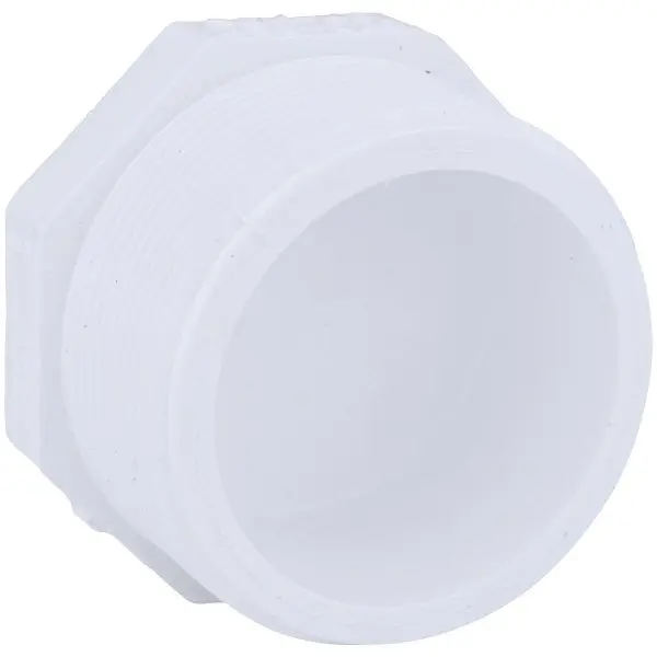 Charlotte Pipe Coarse Threaded Schedule 40 DWV 2 Inch MIP PVC Flush Plug, PVC 02113 1600HA