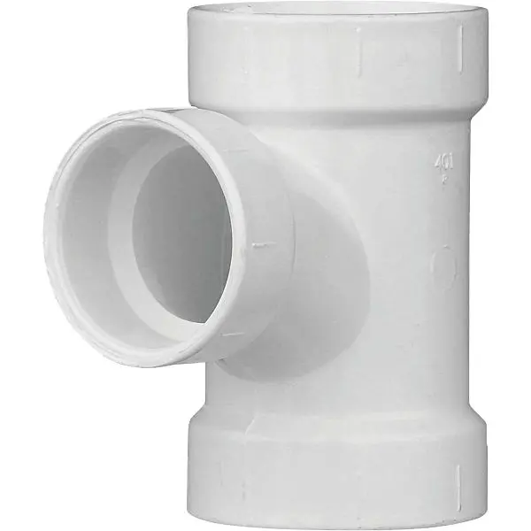 Charlotte Pipe 2 Inch x 1-1/2 Inch Reducing Sanitary PVC Tee, PVC 00401 1000HA