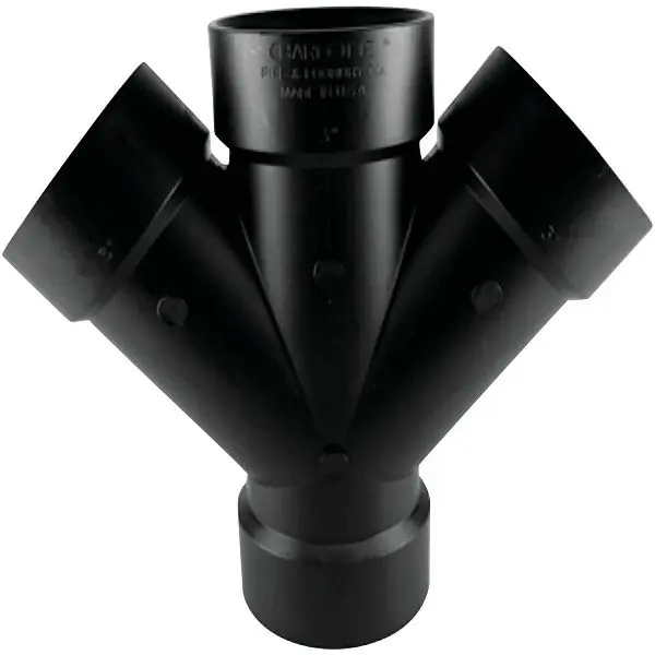 Charlotte Pipe 2 Inch All Hub Double ABS Wye, ABS 00611 0800HA