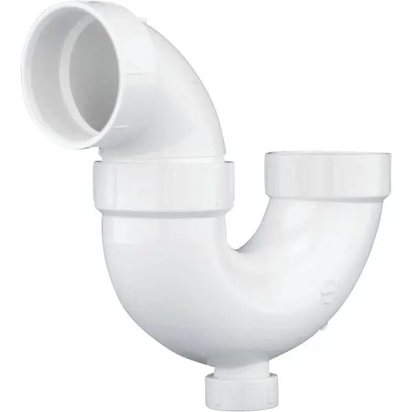 Charlotte Pipe 2 Inch Bright White PVC P-Trap Cleanout, PVC 00707X 0800HA