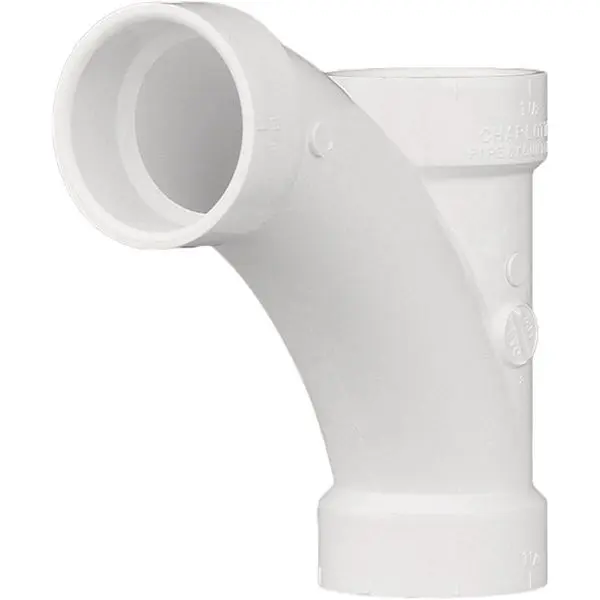 Charlotte Pipe 2 Inch Bullhead Tee-Wye DWV PVC Tee, PVC 00501 0800HA