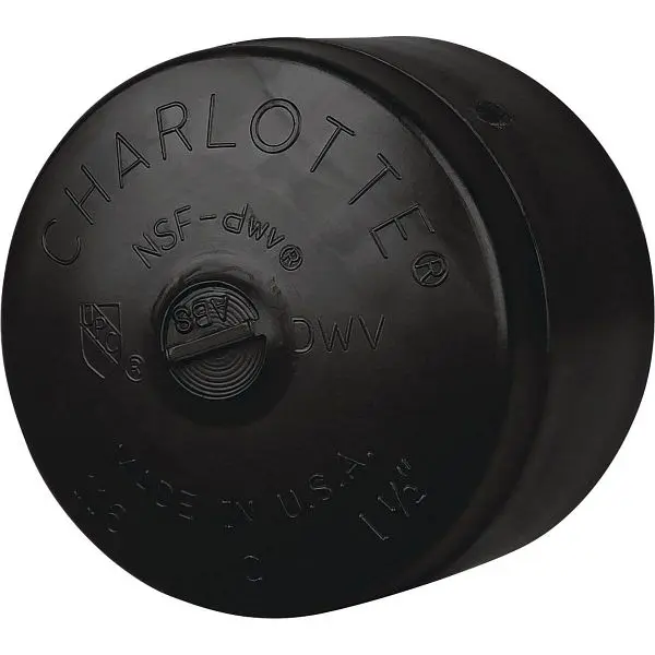 Charlotte Pipe 4 Inch Hub ABS End Cap, ABS 00116 1200HA