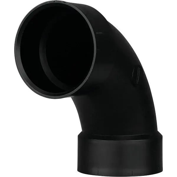 Charlotte Pipe 3 Inch Hub x Hub 90 Degrees Long Sweep ABS Elbow (1/4 Bend), ABS 00304 1000HA