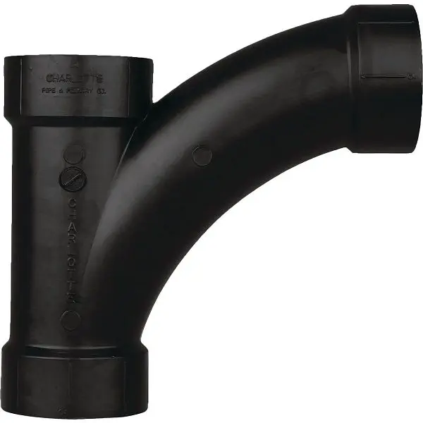 Charlotte Pipe 2 Inch Hub x Hub x Hub Combination ABS Wye, ABS 00501 0800HA