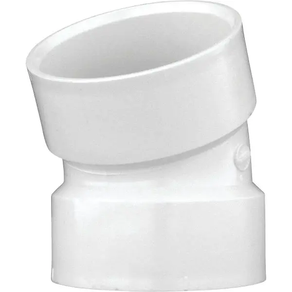 Charlotte Pipe 3 Inch Hub x Hub Schedule 40 22-1/2 Degrees DWV PVC Elbow (1/16 Bend), PVC 00324 1000HA