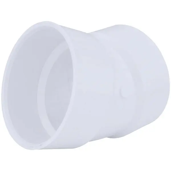 Charlotte Pipe 4 Inch Hub x Hub Schedule 40 22-1/2 Degrees DWV PVC Sweep Elbow (1/16 Bend), PVC 00324 1200HA