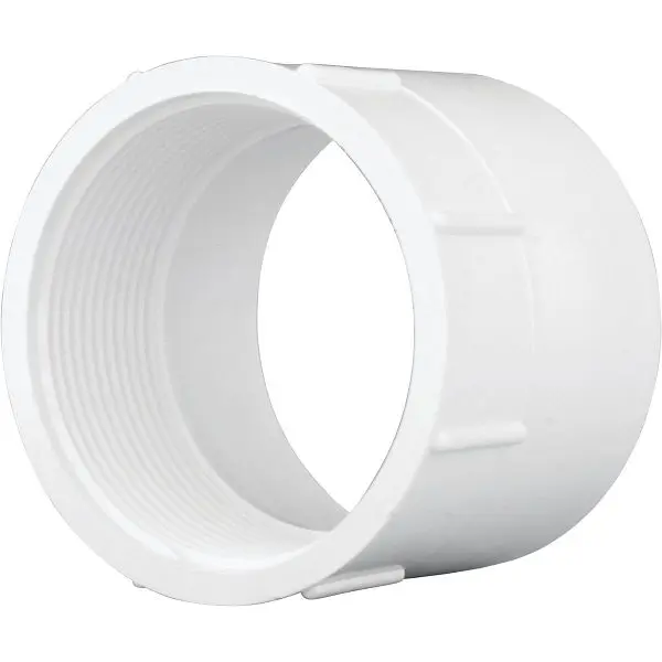 Charlotte Pipe 3 Inch Hub x 3 Inch FPT Schedule 40 DWV PVC Modifyer, PVC 00101 1200HA