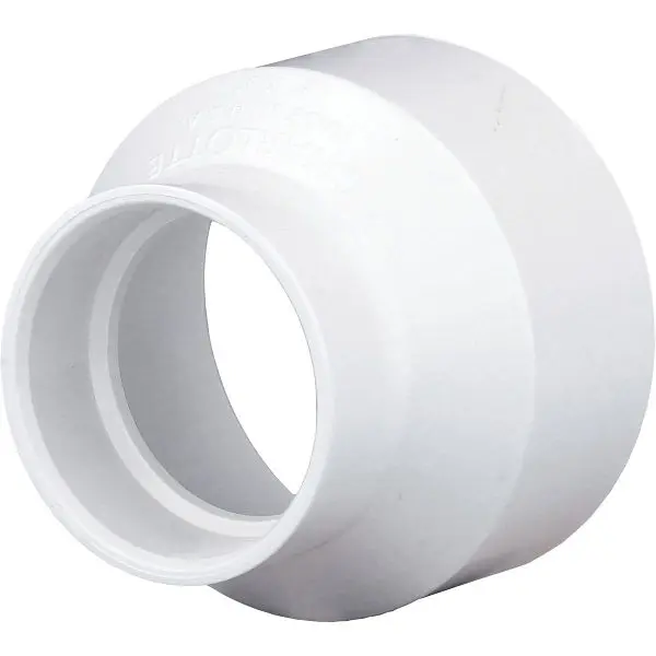 Charlotte Pipe 3 Inch Hub x 2 Inch Hub Schedule 40 DWV Reducing PVC Full Coupling, PVC 00102 1000HA