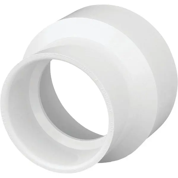 Charlotte Pipe 4 Inch Hub x 3 Inch Hub Schedule 40 DWV Reducing PVC Reducing Coupling, PVC 00102 1400HA