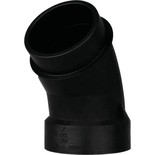 Charlotte Pipe 2 Inch Hub x Spigot 45 Degrees Street ABS Elbow (1/8 Bend), ABS 00323 0800HA