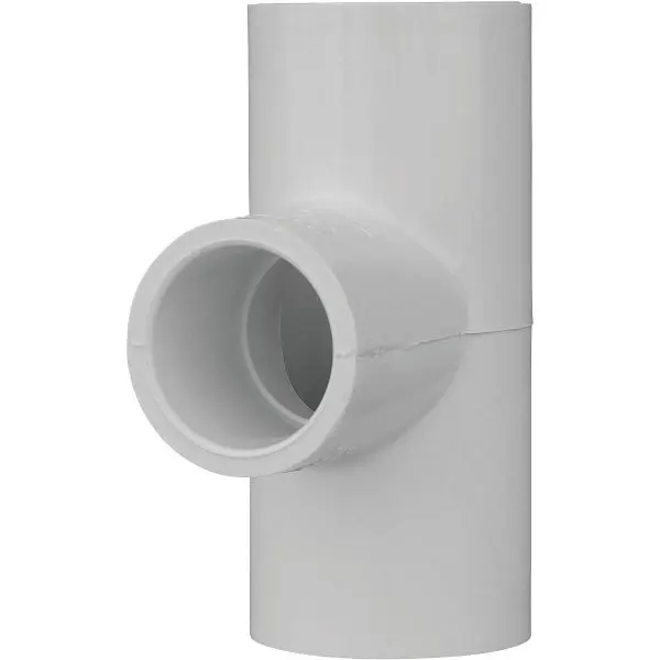 Charlotte Pipe 1 Inch x 1 Inch B x 3/4 Inch C Schedule 40 Pressure Fire Reducing PVC Straight Tee, PVC 02400 4450HA