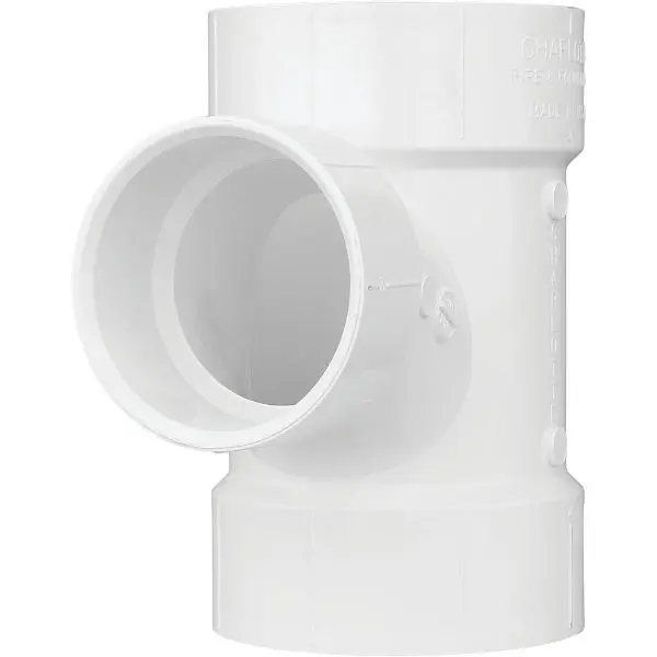 Charlotte Pipe 4 Inch x 3 Inch Reducing Sanitary PVC Tee, PVC 00401 2000HA
