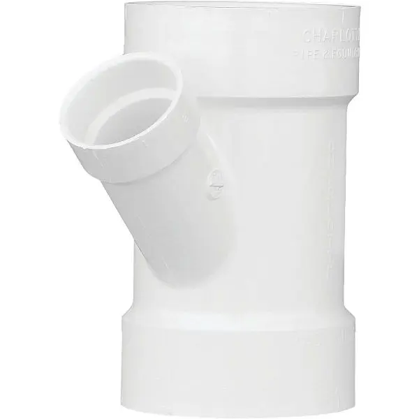 Charlotte Pipe 4 Inch x 2 Inch Schedule 40 DWV Reducing PVC Wye, PVC 00601 1800HA
