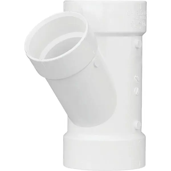 Charlotte Pipe 4 Inch x 3 Inch Schedule 40 DWV Crimsonucing PVC Wye, PVC 00601 2000HA