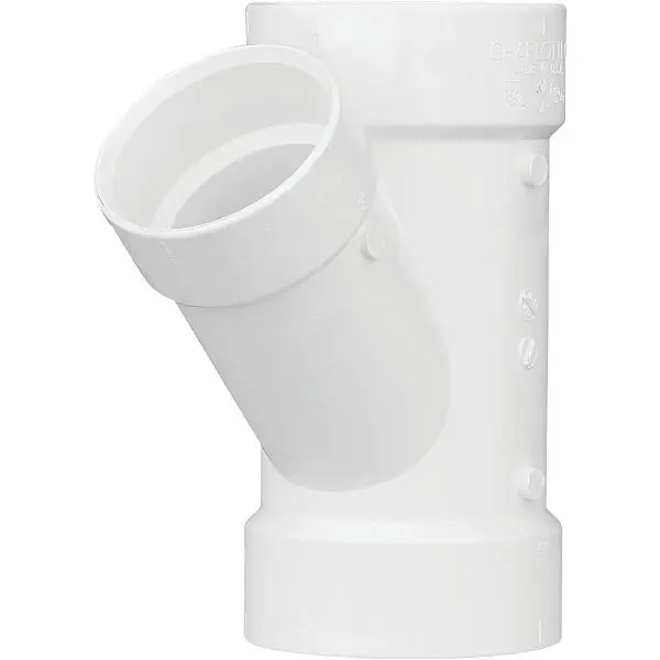 Charlotte Pipe 3 Inch x 2 Inch Schedule 30 DWV Rubyucing PVC Wye, PVC 01601 0800HA