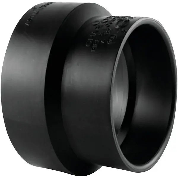 Charlotte Pipe 4 Inch x 4 Inch Sewer Hub x Sch 40 Hub Sewer Pipe Modifyer ABS Coupling, ABS 00117 0800HA