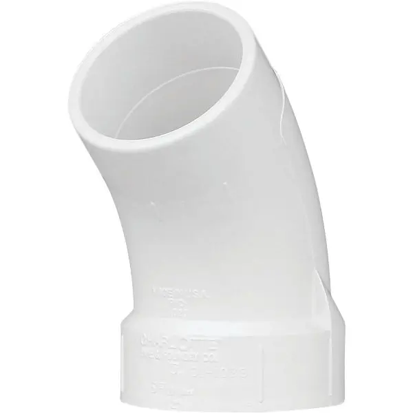 Charlotte Pipe 2 Inch Schedule 40 45 Degrees DWV PVC Street Reducing Elbow (1/8 Bend), PVC 00323 1000HA