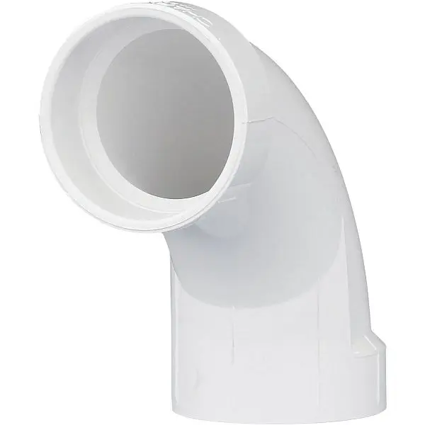 Charlotte Pipe 2 Inch Schedule 40 90 Degrees Long Sweep DWV PVC Sweep Elbow (1/4 Bend), PVC 00304 0800HA