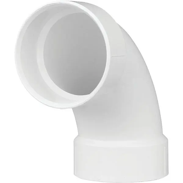 Charlotte Pipe 4 Inch Schedule 40 90 Degrees Long Sweep DWV PVC Reducing Elbow (1/4 Bend), PVC 00304 1200HA