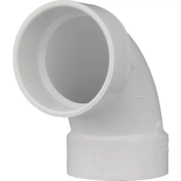 Charlotte Pipe 6 Inch Schedule 40 90 Degrees Sanitary DWV PVC Elbow (1/4 Bend), PVC 00300 1600HA