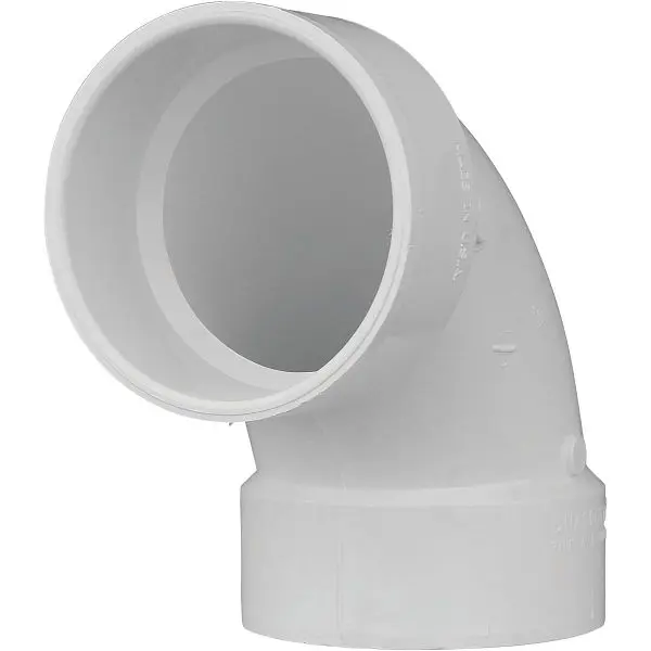 Charlotte Pipe 3 Inch Schedule 30 90 Degrees Sanitary DWV PVC 90 Degree Elbow (1/4 Bend), PVC 01300 0600HA