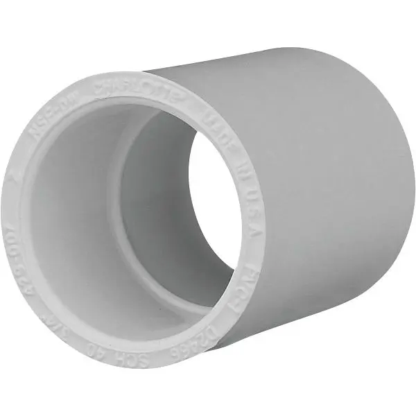 Charlotte Pipe 3/4 Inch Schedule 40 PVC Compression Coupling, 10-Pack, PVC 02100C 0800HA