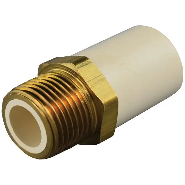 Charlotte Pipe 3/4 Inch Slip x Red Brass MIP CPVC Transition Modifyer, CTS 02216B 0800HA