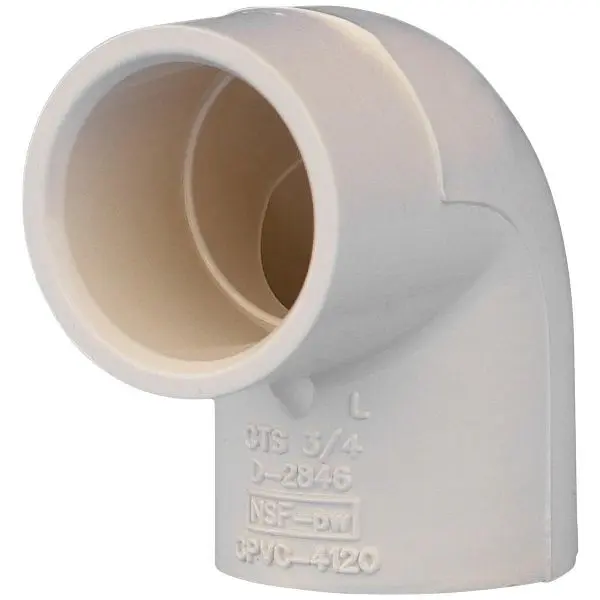 Charlotte Pipe 3/4 Inch Slip x Slip 90 Degrees CPVC Pipe Elbow (1/4 Bend), CTS 02300 0800HA