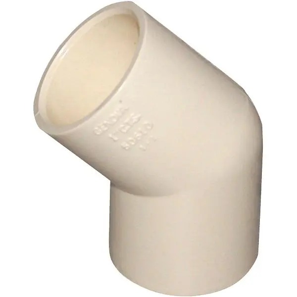 Charlotte Pipe 1 Inch Slip x Slip 45 Degrees CPVC Elbow (1/8 Bend), CTS 02309 1000HA