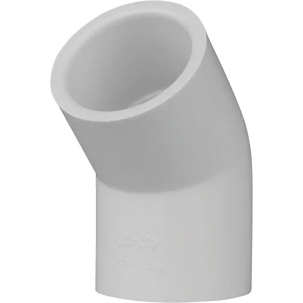 Charlotte Pipe 1 Inch Slip x Slip Schedule 40 45 Degrees PVC Machine Threaded Elbow (1/8 Bend), PVC 02309 1000HA