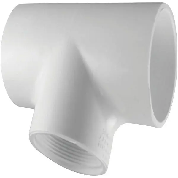 Charlotte Pipe 1 Inch Solvent Weld x FIP Schedule 40 PVC Tee, PVC 02401 1000HA