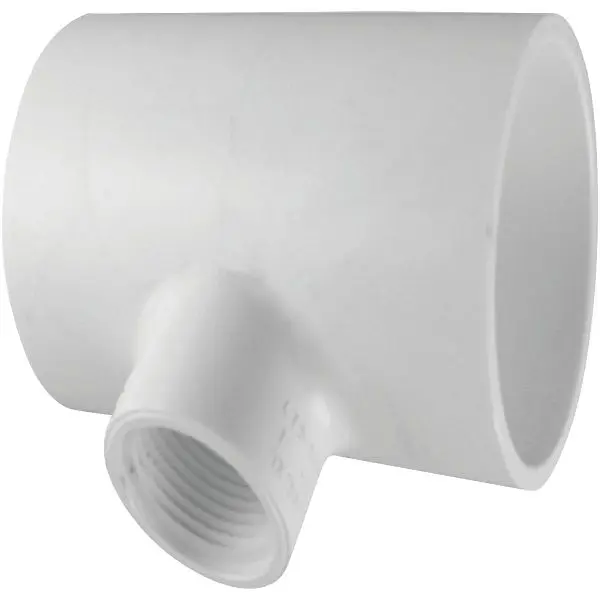 Charlotte Pipe 2 Inch Solvent Weld x 3/4 Inch FIP Schedule 40 PVC T-Fitting, PVC 02401 5000HA