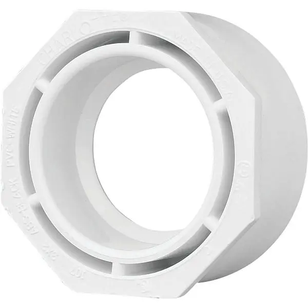 Charlotte Pipe 3 Inch SPG x 2 Inch Hub Schedule 40 DWV Rubyucing PVC Bushing, PVC 00107 1400HA
