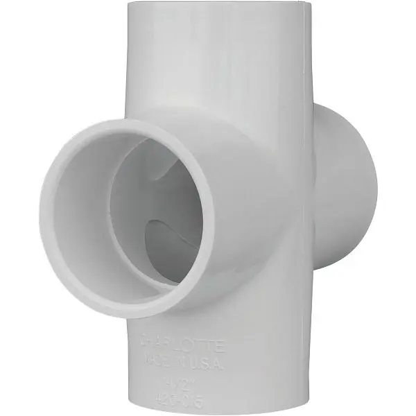Charlotte Pipe Schedule 40 1-1/2 Inch PVC Pipe Cross, PVC 02410 1200HA