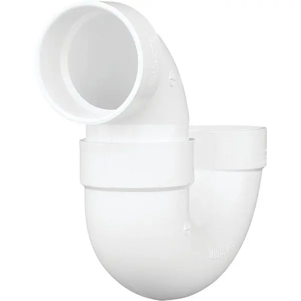 Charlotte Quick-Connect Pipe 4 Inch Ivory PVC P-Trap, PVC 00706X 1200HA Charlotte Pipe