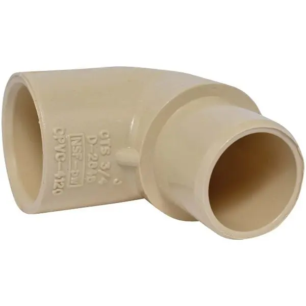 Charlotte Quick-Connect Pipe 3/4 Inch Slip x Slip 90 Degrees CPVC Street Elbow (1/4 Bend), CTS 02304 0800HA Charlotte Pipe